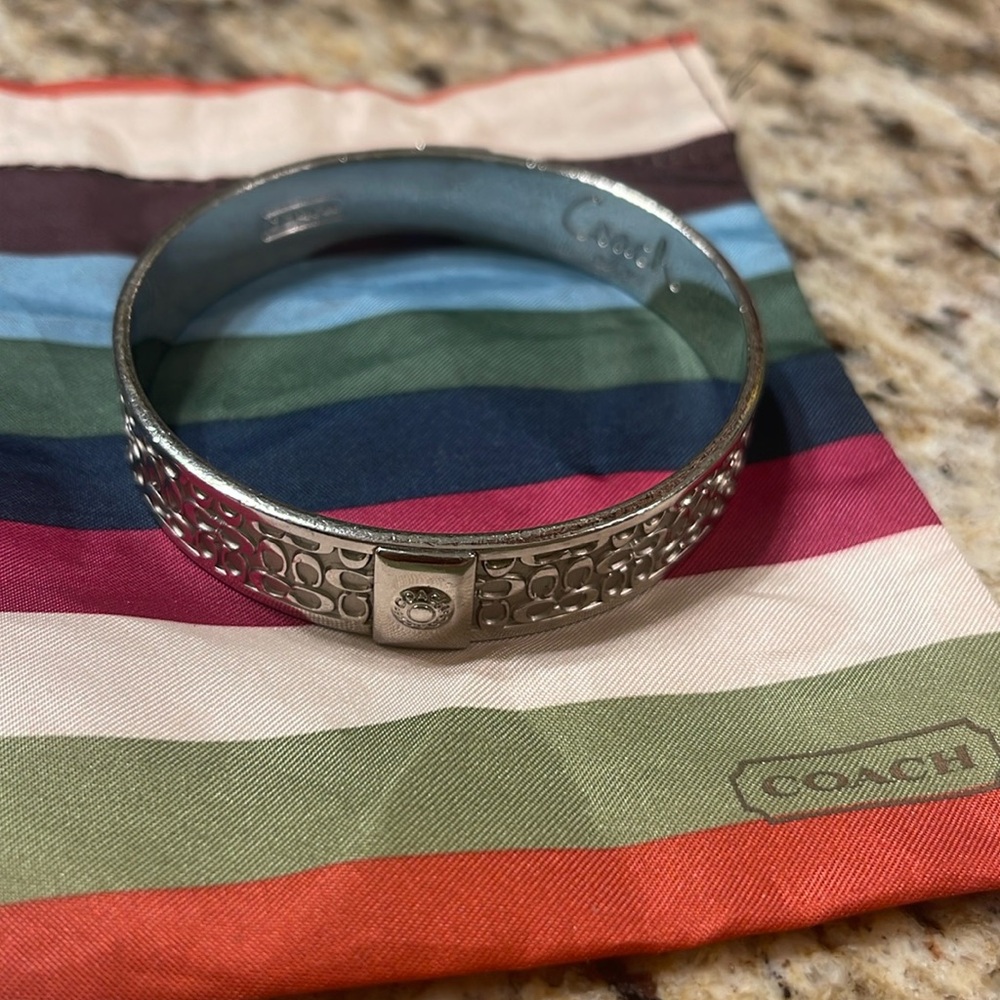 Silver Coach Bangle - image 1